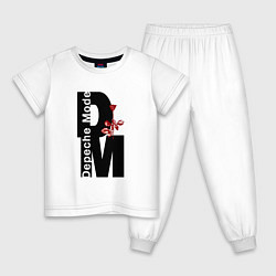 Пижама хлопковая детская Depeche Mode - Rose Violator, цвет: белый