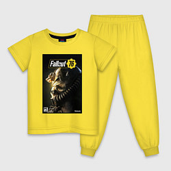 Пижама хлопковая детская Fallout 76 - game poster, цвет: желтый