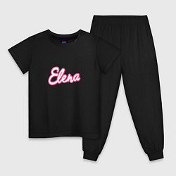 Пижама хлопковая детская Елена в стиле Барби - обьемный шрифт, цвет: черный
