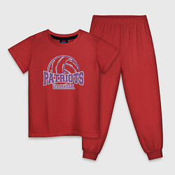 Пижама хлопковая детская Патриоты волейбола, цвет: красный