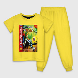 Пижама хлопковая детская Earth worm jim cover, цвет: желтый