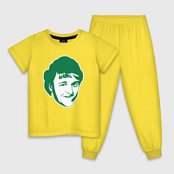 Пижама хлопковая детская Ларри Берд, цвет: желтый