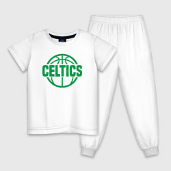 Пижама хлопковая детская Celtics ball, цвет: белый
