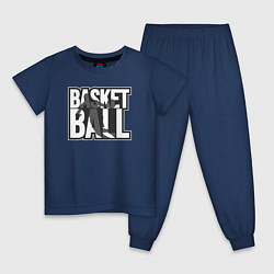 Пижама хлопковая детская Basketball play, цвет: тёмно-синий
