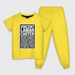 Пижама хлопковая детская Vince Carter, цвет: желтый