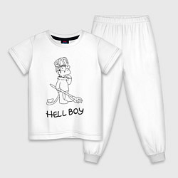 Пижама хлопковая детская Bart hellboy Lill Peep, цвет: белый