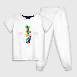 Пижама хлопковая детская Тетрис игра, цвет: белый