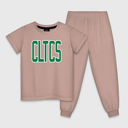 Пижама хлопковая детская Cltcs, цвет: пыльно-розовый