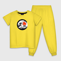 Пижама хлопковая детская Retro wave on japanese style, цвет: желтый