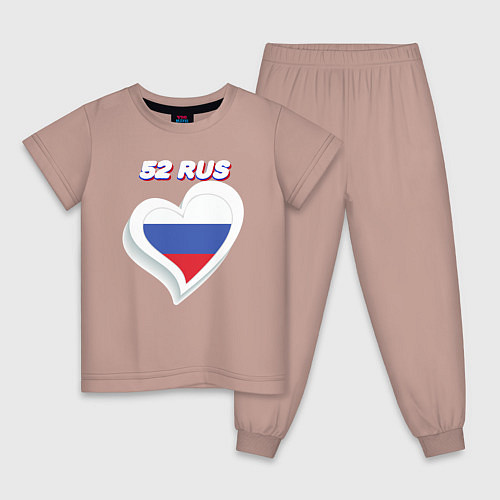 Детская пижама 52 регион Нижегородская область / Пыльно-розовый – фото 1