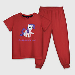 Пижама хлопковая детская Элегантная Рарити, цвет: красный
