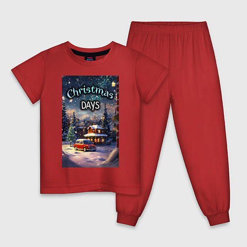 Детская пижама Рождественский день / Красный – фото 1