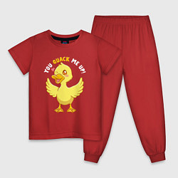 Пижама хлопковая детская Duck quack, цвет: красный