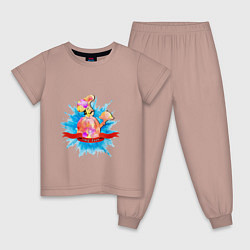 Пижама хлопковая детская Повар, цвет: пыльно-розовый