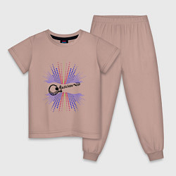 Пижама хлопковая детская Музыкант, цвет: пыльно-розовый