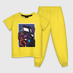 Пижама хлопковая детская ТВ Мен со Спикерменом и Камераменом, цвет: желтый