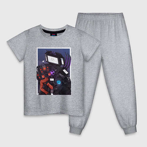 Детская пижама ТВ Мен со Спикерменом и Камераменом / Меланж – фото 1