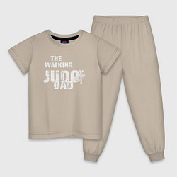 Пижама хлопковая детская The walking judo dad, цвет: миндальный