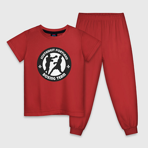 Детская пижама Portland boxing team / Красный – фото 1
