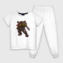Пижама хлопковая детская Орк указующий, цвет: белый