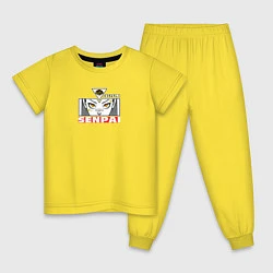 Пижама хлопковая детская Аниме девушка семпай, цвет: желтый