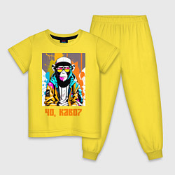Детская пижама Чо каво - обезьяна граффитист в солнечных очках