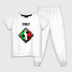 Пижама хлопковая детская Команда Италии, цвет: белый