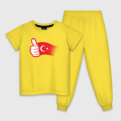 Пижама хлопковая детская Турецкий лайк, цвет: желтый