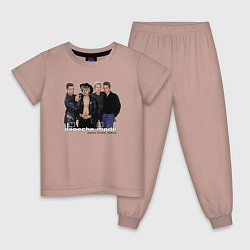 Пижама хлопковая детская Depeche Mode - Retro Band mode, цвет: пыльно-розовый
