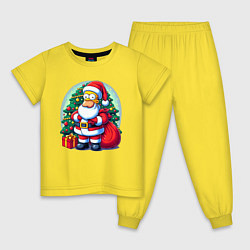 Пижама хлопковая детская Santa Simpson - ai art, цвет: желтый