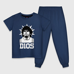 Пижама хлопковая детская Dios Diego Maradona, цвет: тёмно-синий