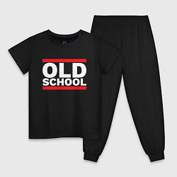 Пижама хлопковая детская Old school - experience, цвет: черный