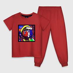 Пижама хлопковая детская Лицо Помни, цвет: красный