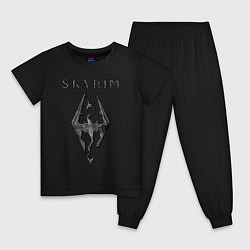 Пижама хлопковая детская Elder Scrolls - скайрим, цвет: черный