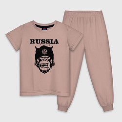 Пижама хлопковая детская Russian gorilla, цвет: пыльно-розовый