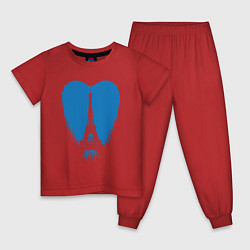 Пижама хлопковая детская Blue Paris, цвет: красный