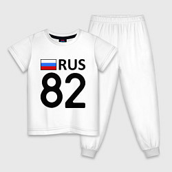 Пижама хлопковая детская RUS 82 цвета белый — фото 1