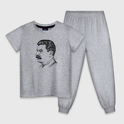 Пижама хлопковая детская Сталин в профиль, цвет: меланж