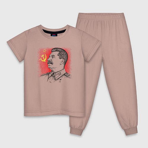 Детская пижама Профиль Сталина СССР / Пыльно-розовый – фото 1