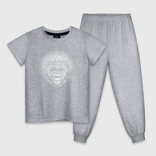 Детская пижама Морда детеныша гориллы / Меланж – фото 1