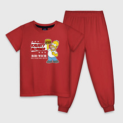 Пижама хлопковая детская Красти бургер, цвет: красный