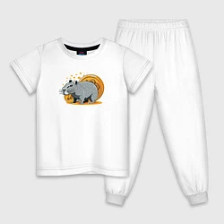 Пижама хлопковая детская Cryptobara, цвет: белый