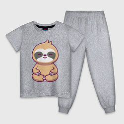 Пижама хлопковая детская Ленивец релакс, цвет: меланж
