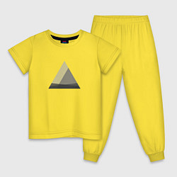 Пижама хлопковая детская Минималистичные треугольники, цвет: желтый