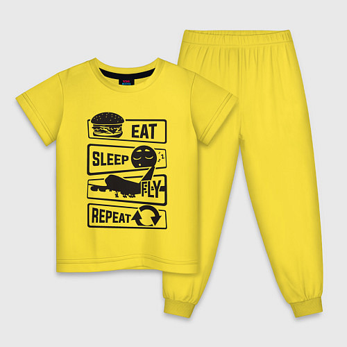 Детская пижама Есть спать летать / Желтый – фото 1