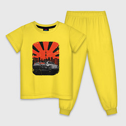 Пижама хлопковая детская JDM эстетика, цвет: желтый