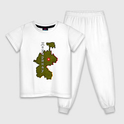 Пижама хлопковая детская Осетия Зуарикау, цвет: белый