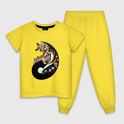 Пижама хлопковая детская Тигр - Янь, цвет: желтый