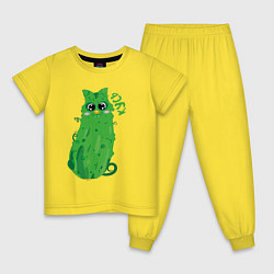 Пижама хлопковая детская Котогурчик мальчик, цвет: желтый