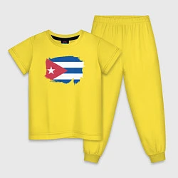 Пижама хлопковая детская Флаг Кубы, цвет: желтый